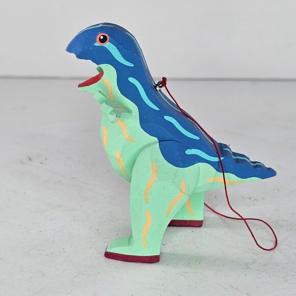 Handcrafted Wooden Dinosaur Ornament Christmas Decor Tyrannosaurus Rex - Picture 4 of 8